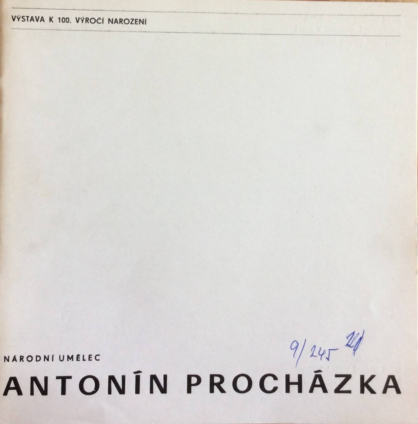 Národní umělec Antonín Procházka