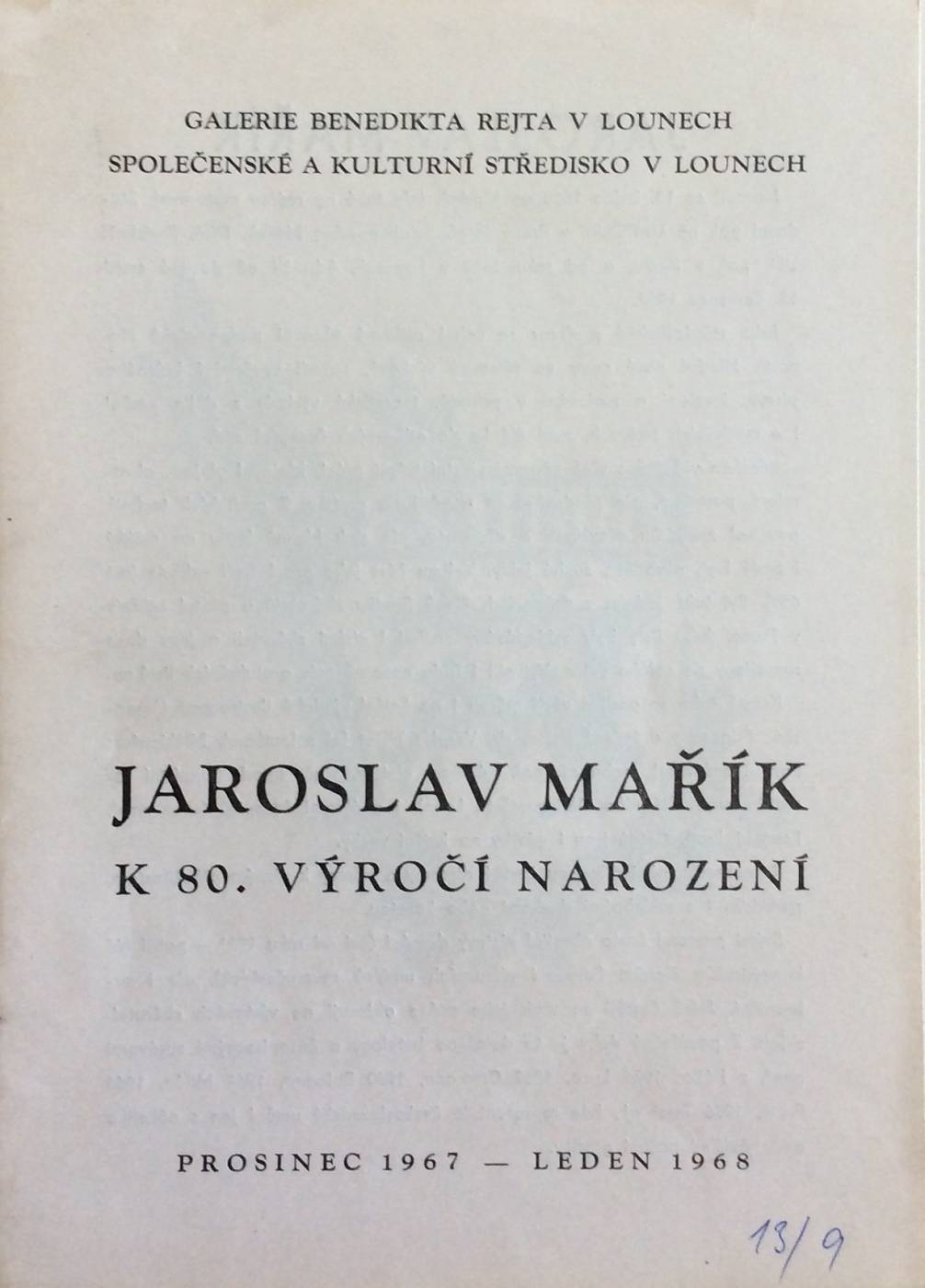 Jaroslav Mařík – K 80. výročí narození