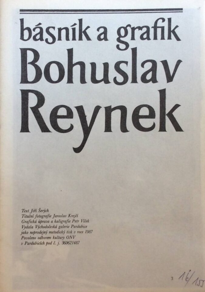 Básník a grafik Bohuslav Reynek