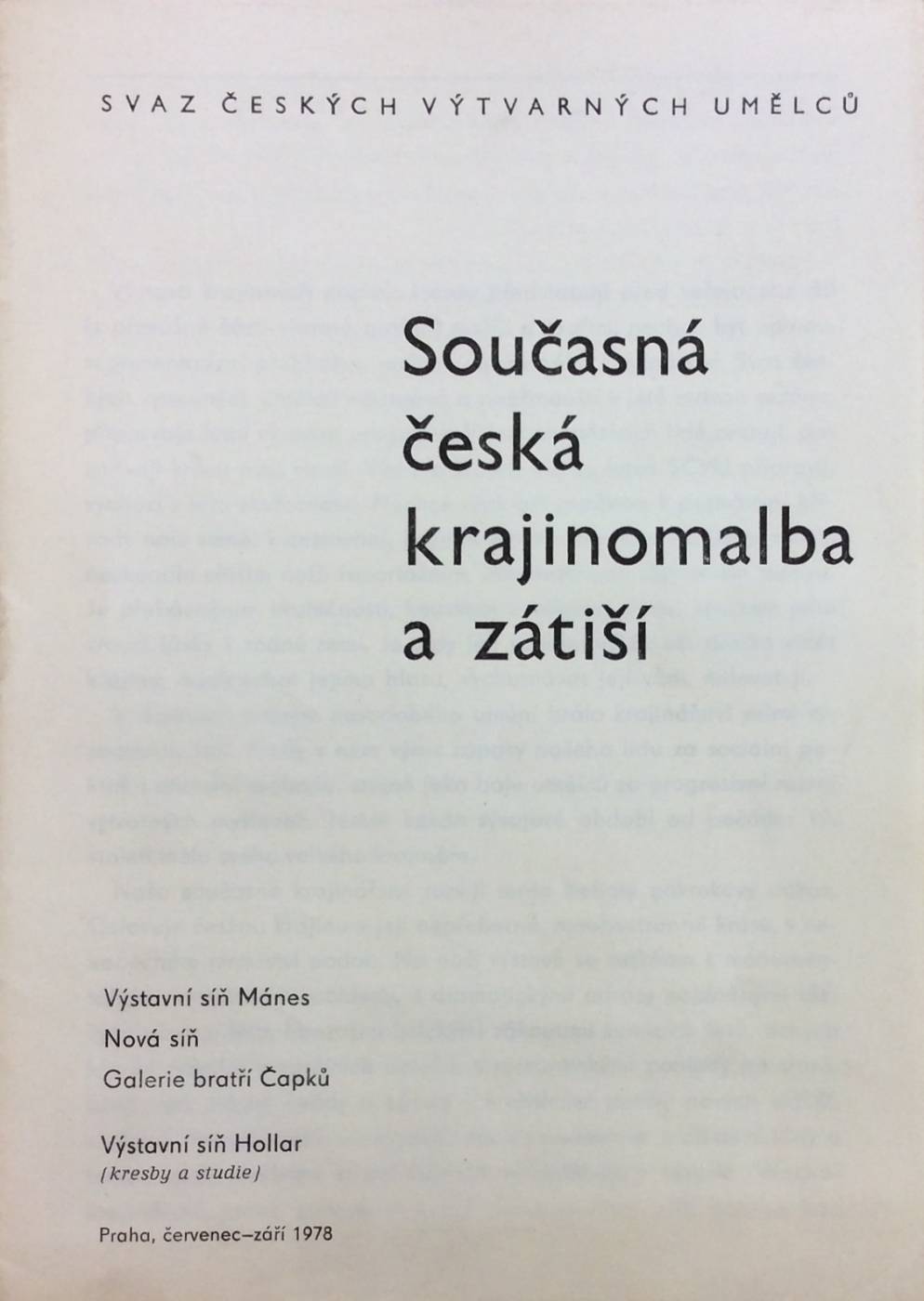 Současná česká krajinomalba a zátiší